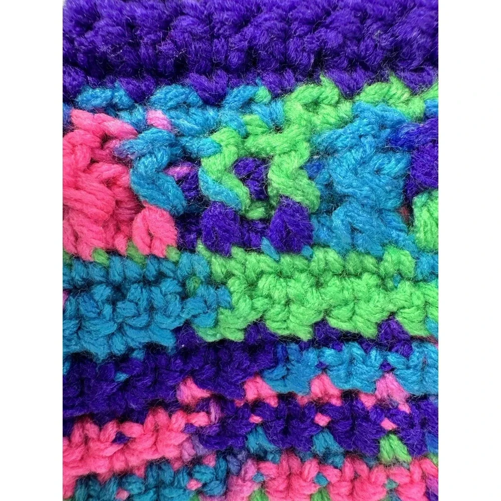 Dog Sweater Small Purple Pink Green Crochet‎ Handmade